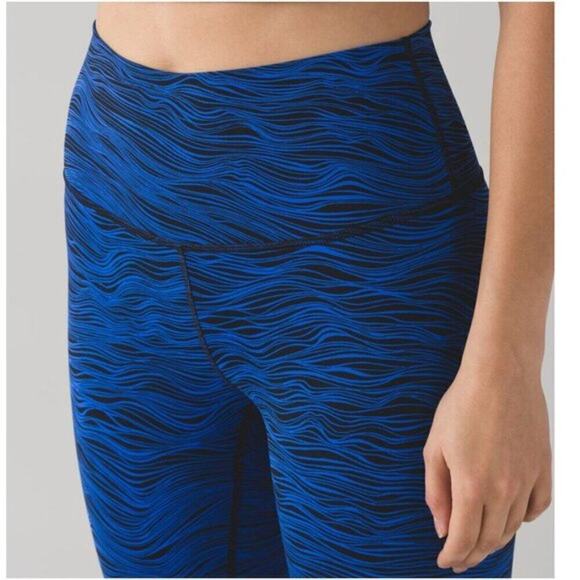 Lululemon x SoulCycle High Times Pant leggings in Life Lines Cerulean Size 12 - Picture 6 of 16